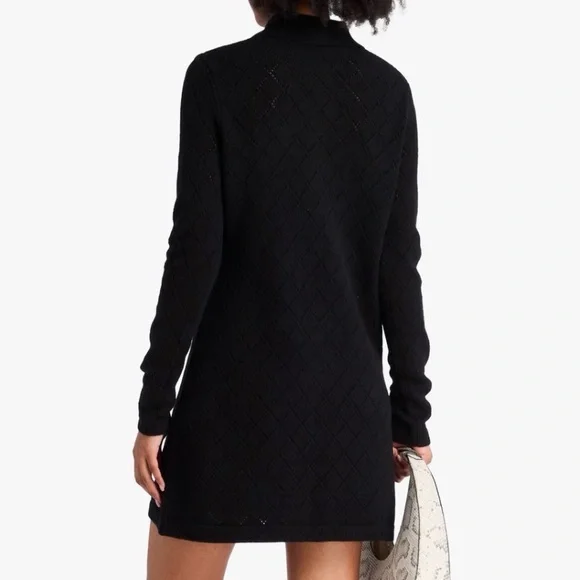 ZIMMERMANN Pointelle-knit Wool Mini Dress In Black Size 0